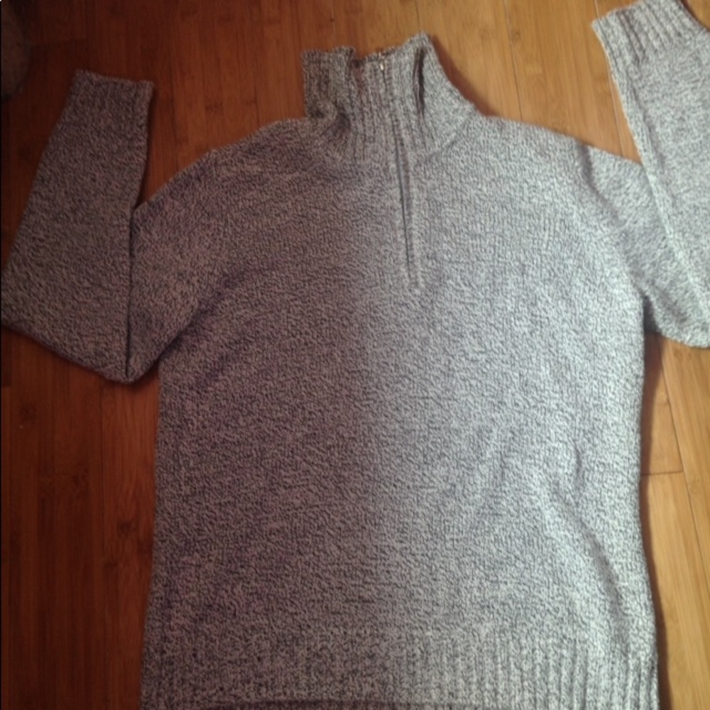 Gray and white sweater